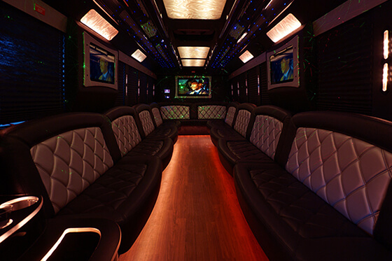 Party bus rental interior